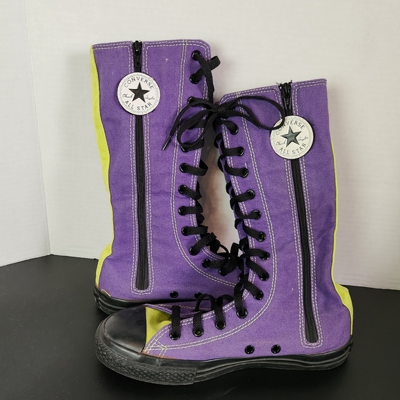 Rare! Converse Chuck Taylor Shin / Knee High Boots Sz 3.5 Youth Purple - Picture 9 of 16
